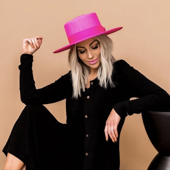 Vibrant Pink Women's Hat - Picture 2 of 5